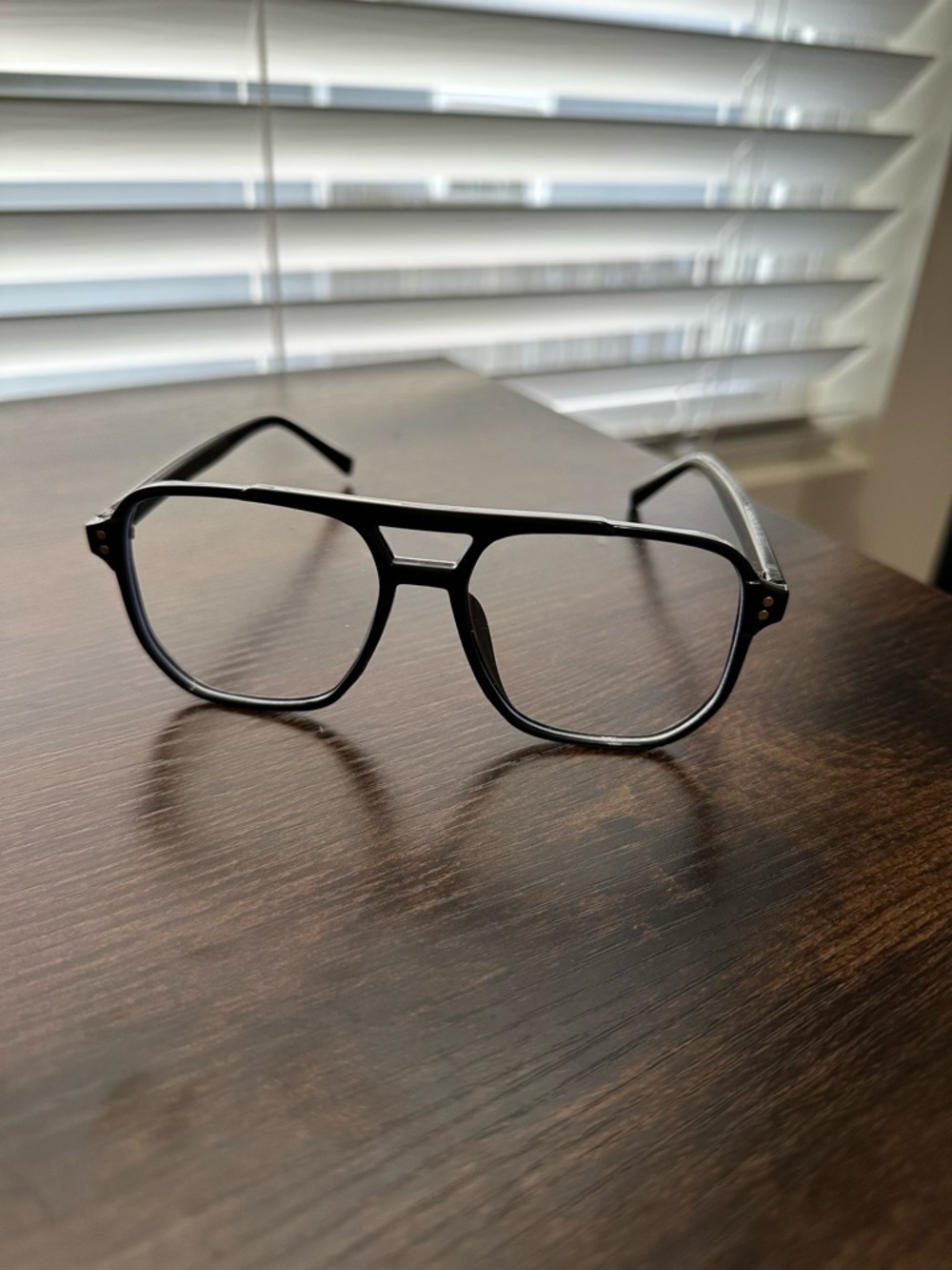 Aviator-Style Black Eyeglass blue light glasses - like new - Picture 2 of 3